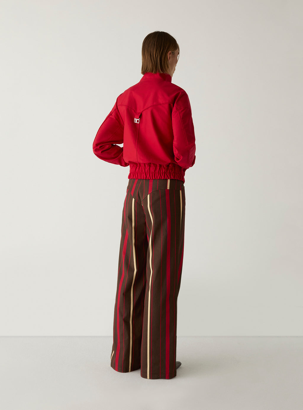 LAAGAM Red Sylvie Collar Bomber Jacket