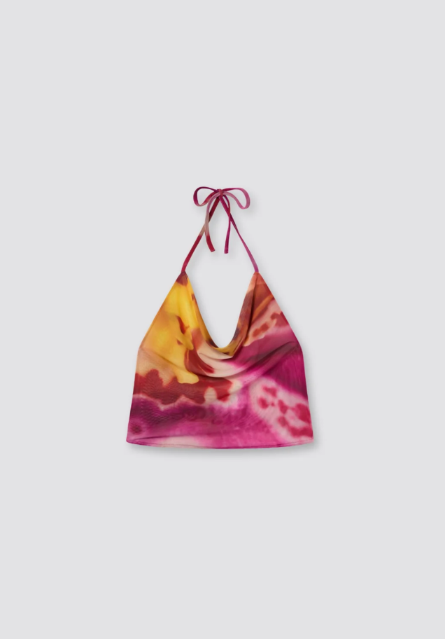 Feners Pink Gustito Bloom Floral Halterneck Top Pre-Order