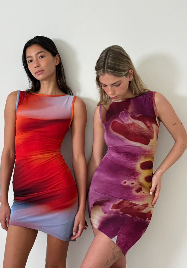 Feners Pink & Purple Caracola Bloom Mini Dress Pre-Order