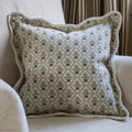 Sage Green Floral Print Chloe Scalloped Edge Cushion Cover 45x45
