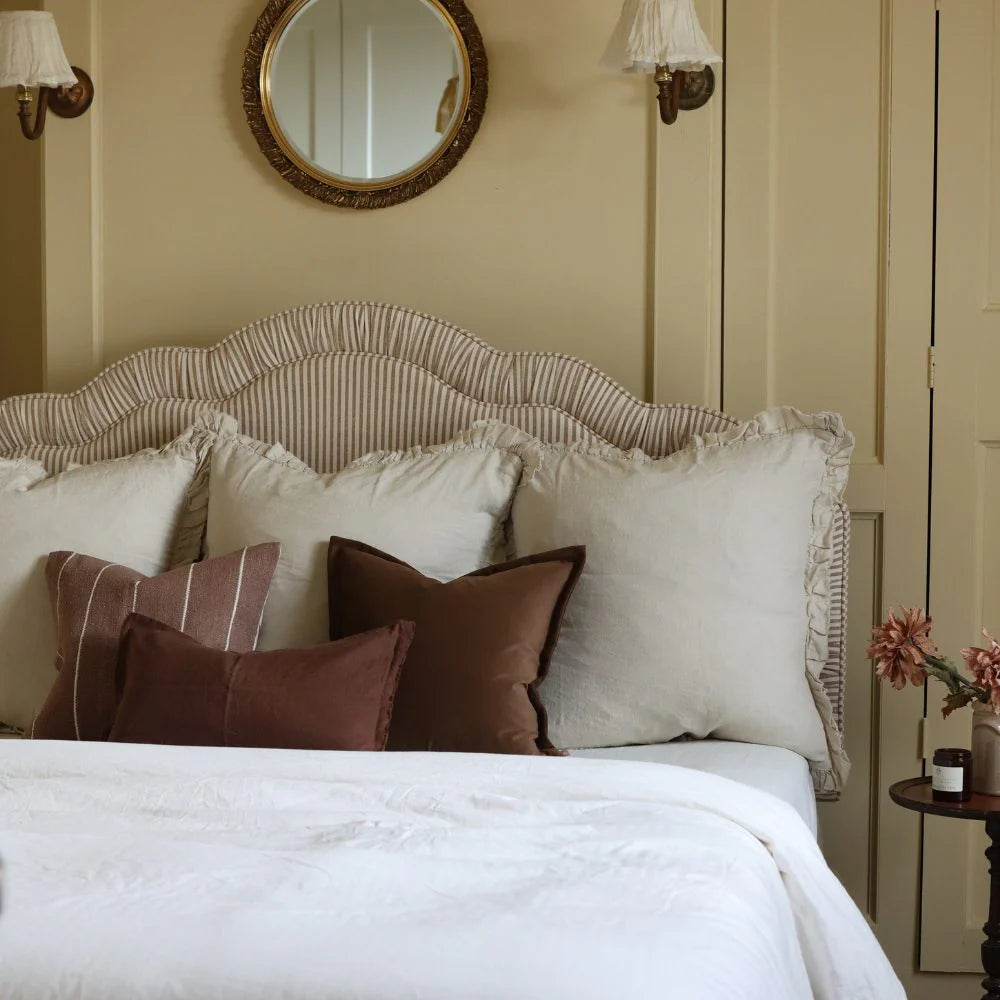 Cream Hallie Ruffle Edge Cushion Cover 65x65