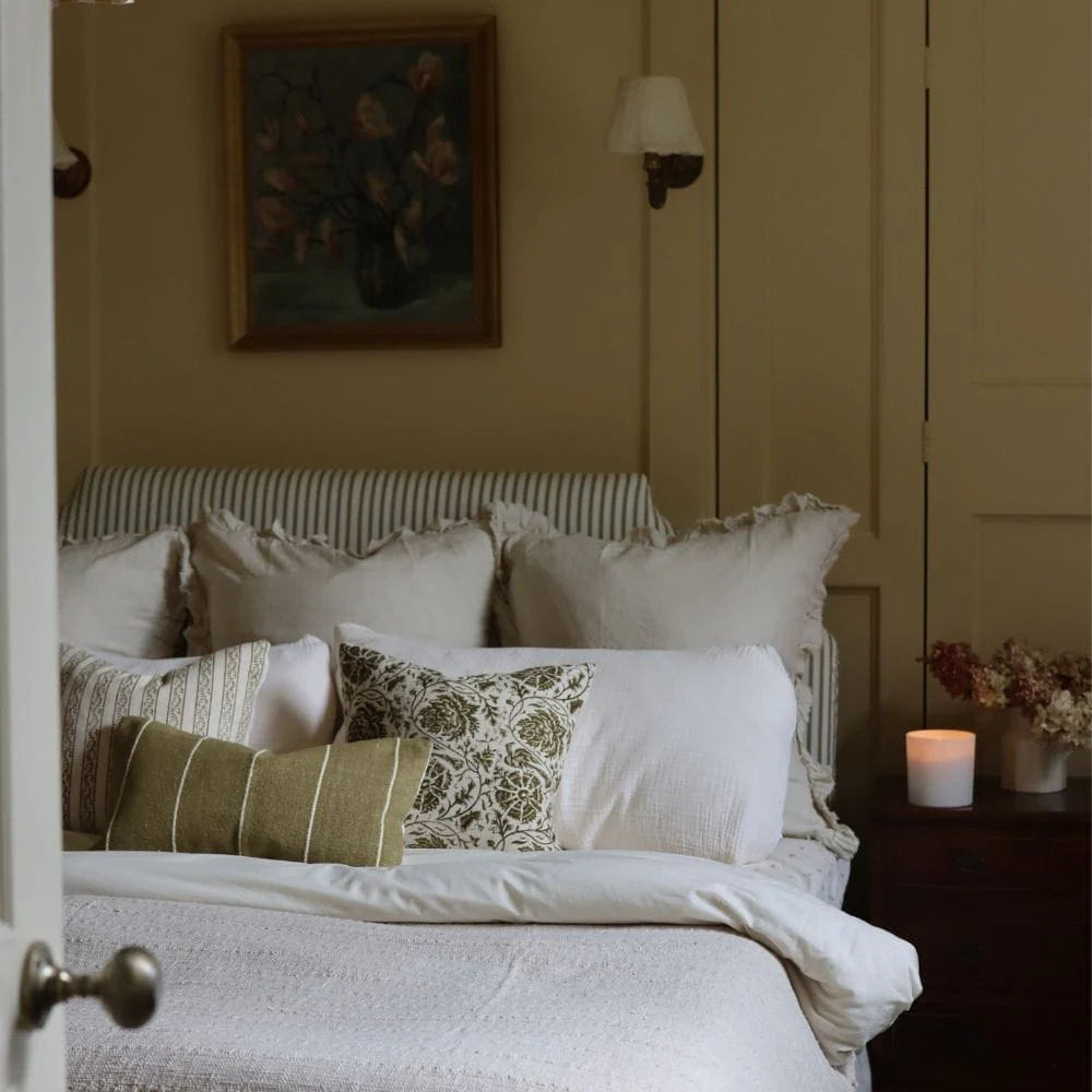Cream Hallie Ruffle Edge Cushion Cover 65x65