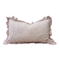 Ellenvale Interiors Pink Stripe Hallie Ruffled Linen Cushion Cover 50x30