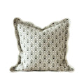 Ellenvale Interiors Sage Green Floral Print Chloe Scalloped Edge Cushion Cover 45x45