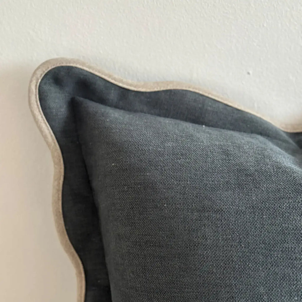Ellenvale Interiors Navy Blue Chloe Scalloped Edge Cushion Cover 65x65