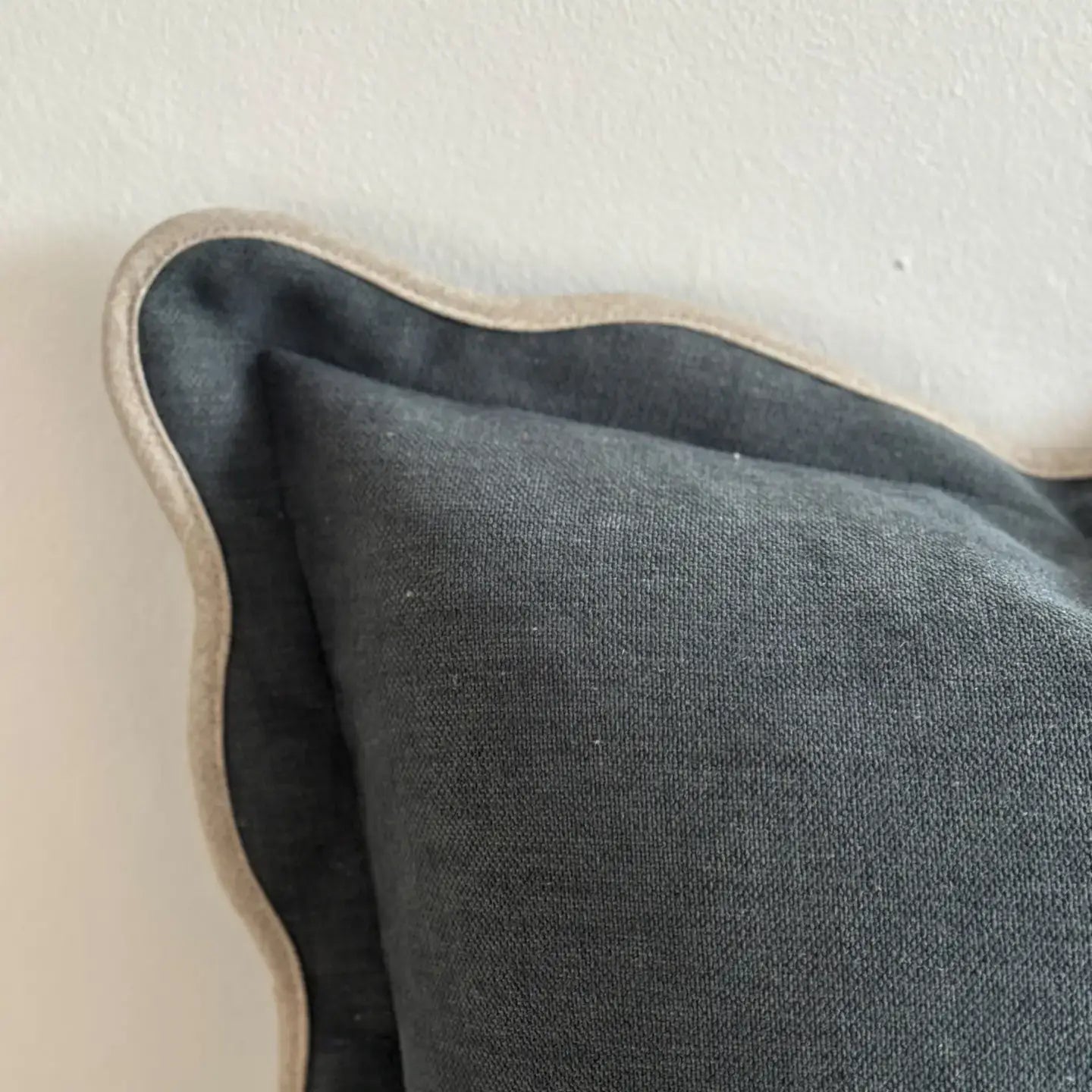 Ellenvale Interiors Navy Blue Chloe Scalloped Edge Cushion Cover 65x65