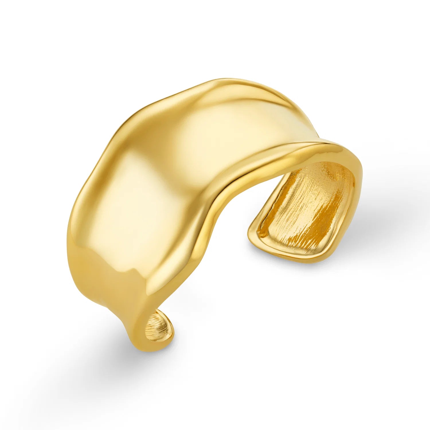 Orelia Gold Statement Organic Molten Metal Cuff Bracelet 18k Gold Plated