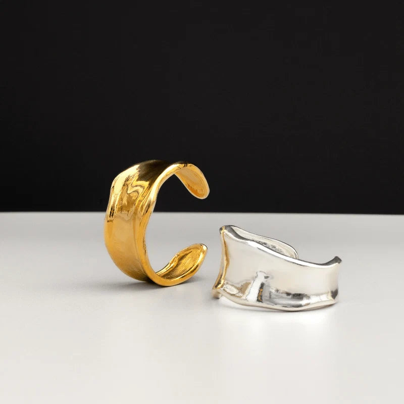 Orelia Gold Statement Organic Molten Metal Cuff Bracelet 18k Gold Plated