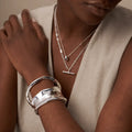 Orelia Silver Statement Organic Molten Metal Cuff Bracelet 925 Sterling Silver Plated