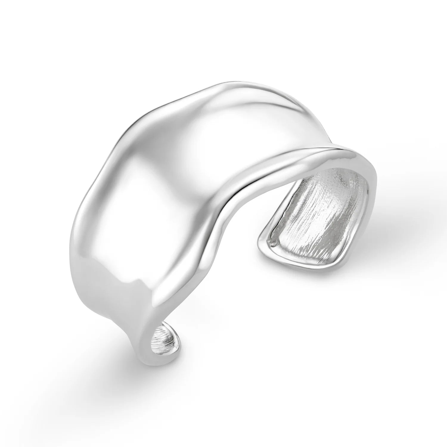 Orelia Silver Statement Organic Molten Metal Cuff Bracelet 925 Sterling Silver Plated