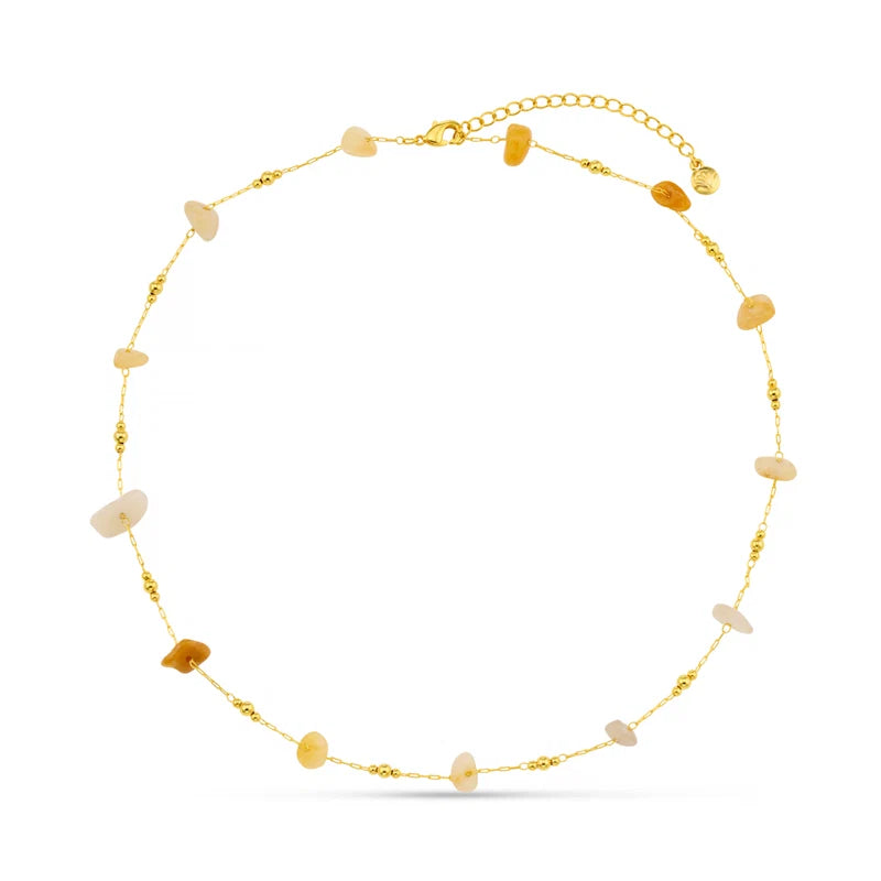 Orelia Mixed Semi Chip And Bead Necklace