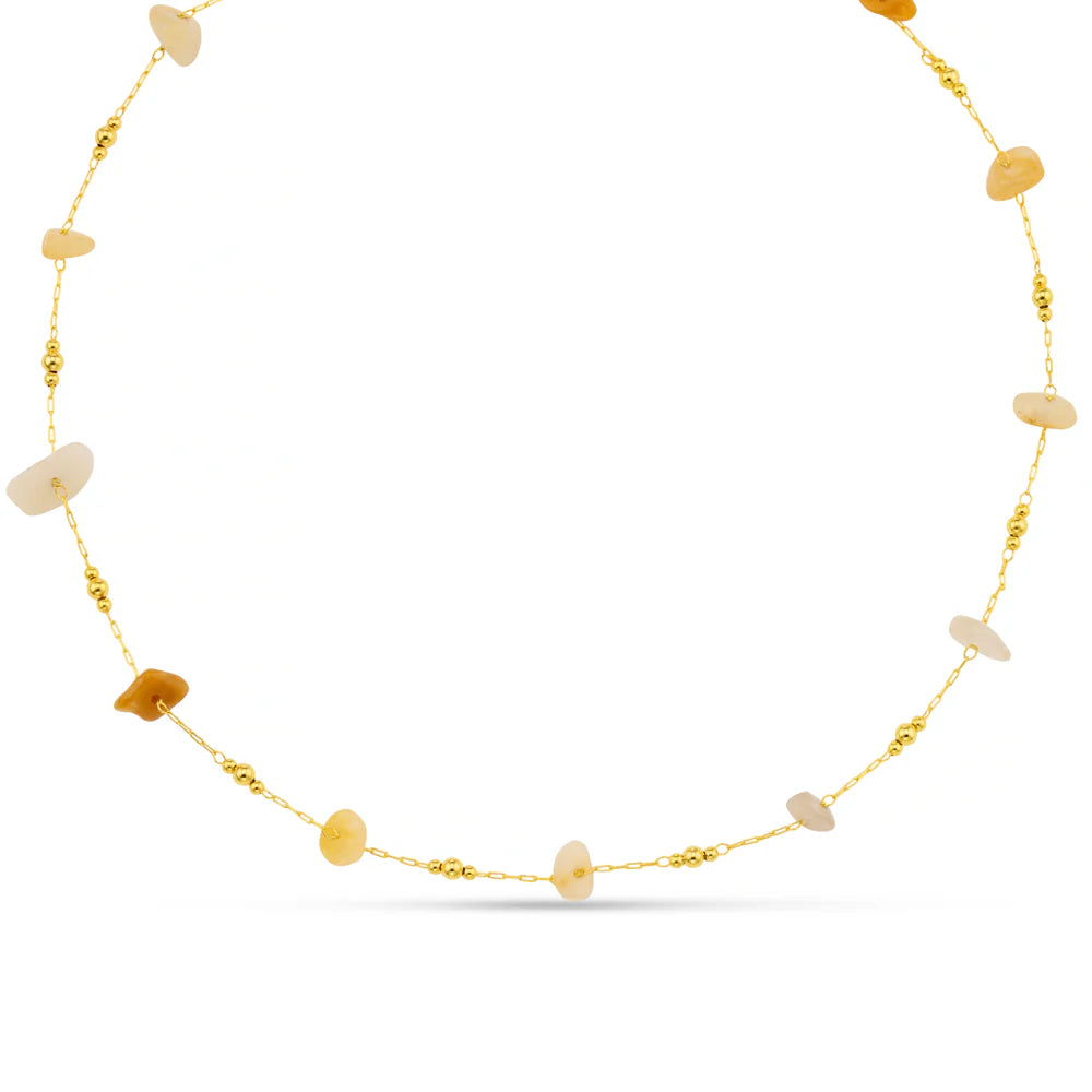 Orelia Mixed Semi Chip And Bead Necklace