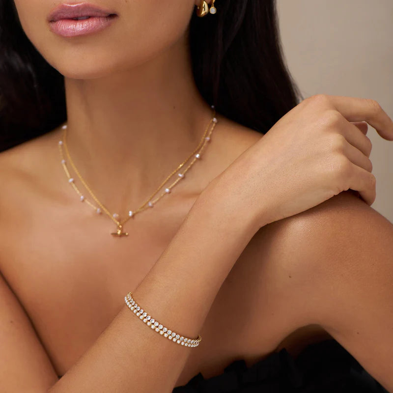 Orelia Crystal Tennis Bracelet 18k Gold Plated