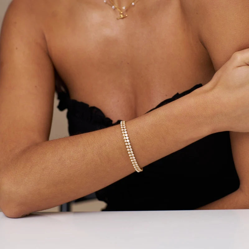 Orelia Pearl Tennis Bracelet 18k Gold Plated