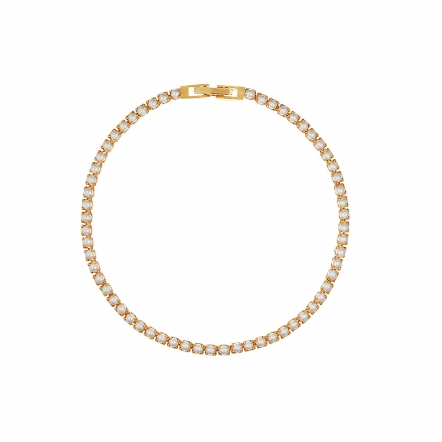 Orelia Pearl Tennis Bracelet 18k Gold Plated