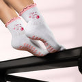 Elliosa White & Pink Pilates Princess Grip Socks