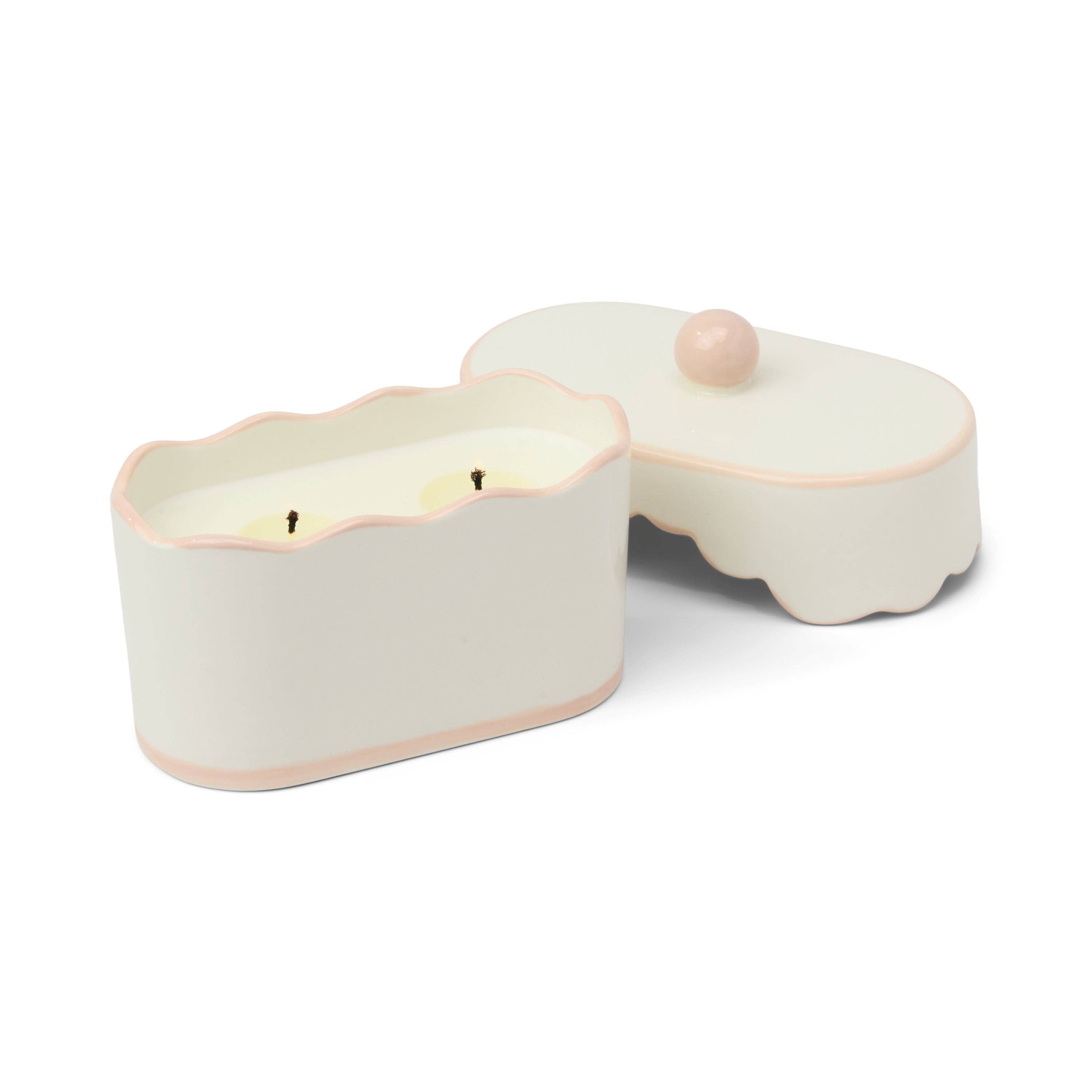 Cherie 5.5oz/155g Ceramic Dish Candle - Pink - Yuzu Woods