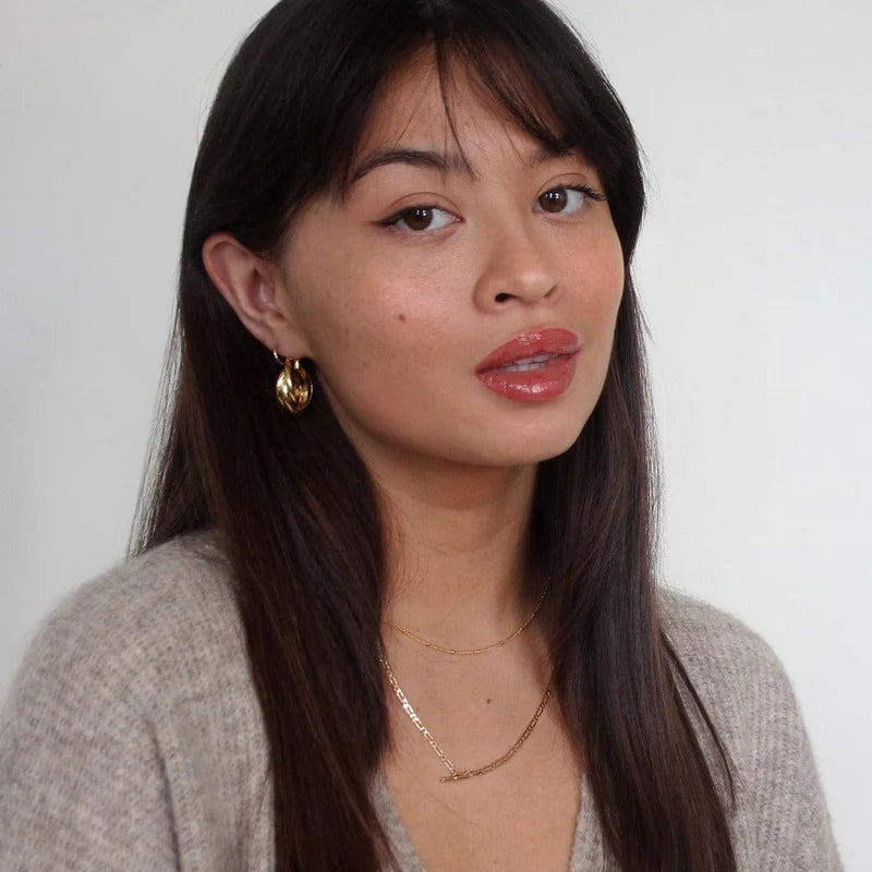 Orelia Gold Interlocking Hoop Earrings 18k Gold Plated