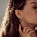 Orelia Chain Huggie Hoops Midsize Earrings