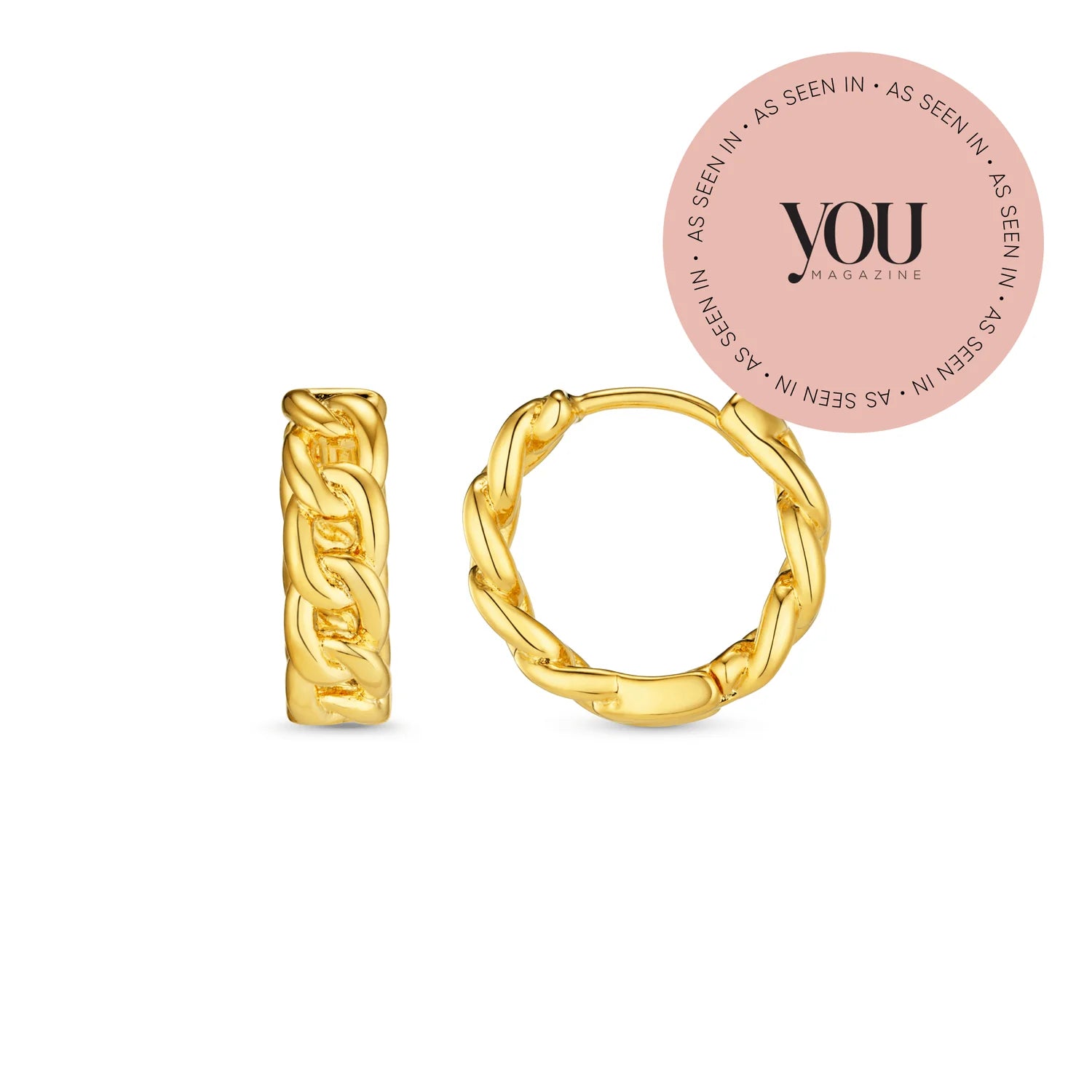 Orelia Chain Huggie Hoops Midsize Earrings