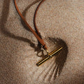 Orelia T-Bar Cord Adjustable Necklace 18k Gold Plated