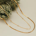 Orelia Stationed Crystal & Snake 2-Row Necklace 18k Gold Plated