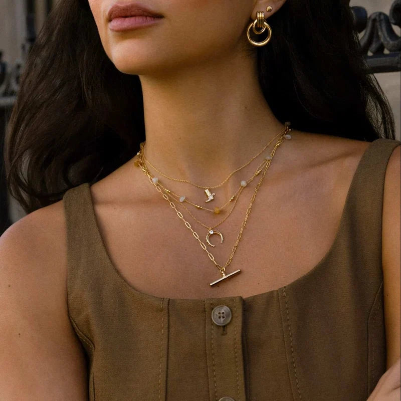 Orelia Mixed Semi Chip And Bead Necklace