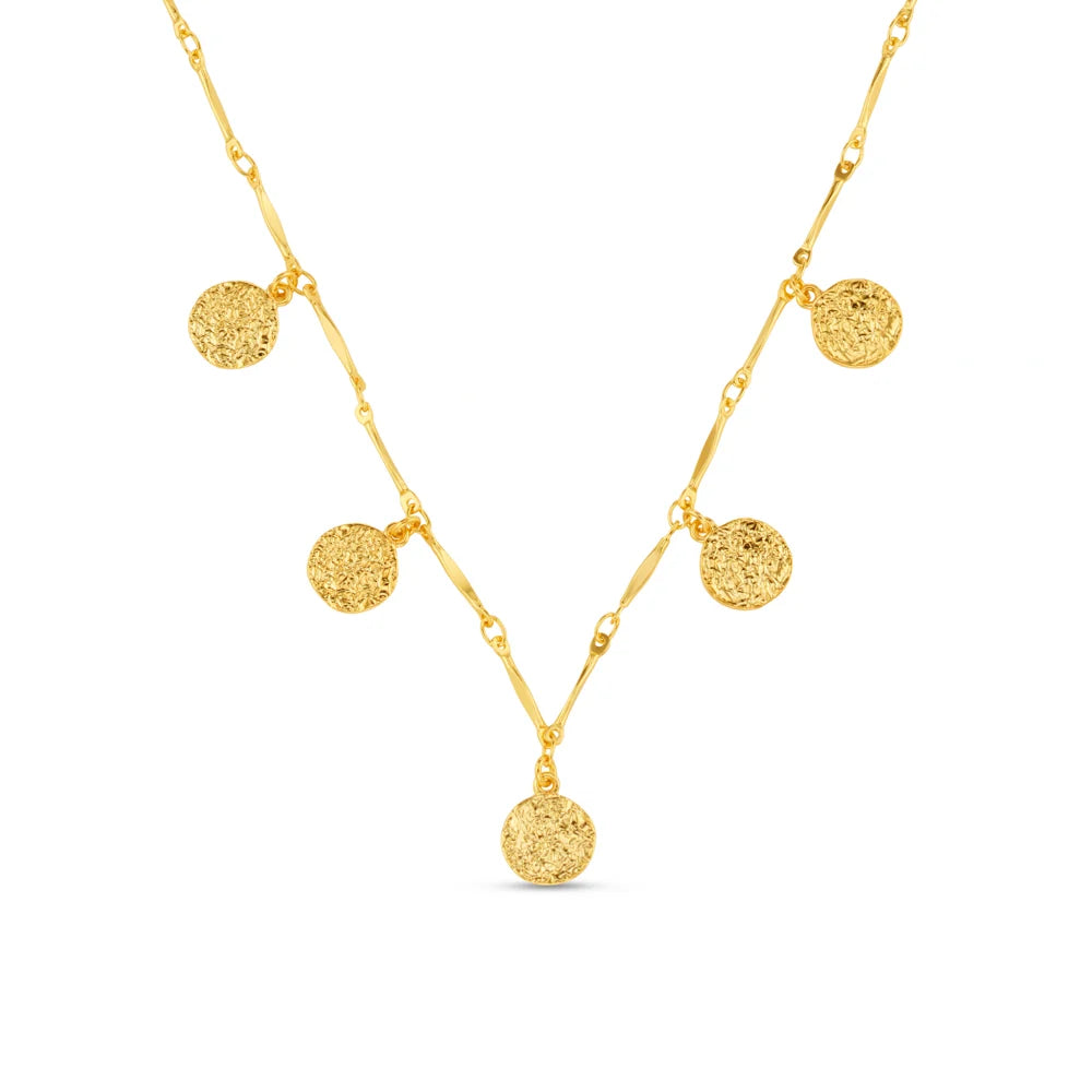 Orelia Gold Molten Coin Multi Drop Necklace