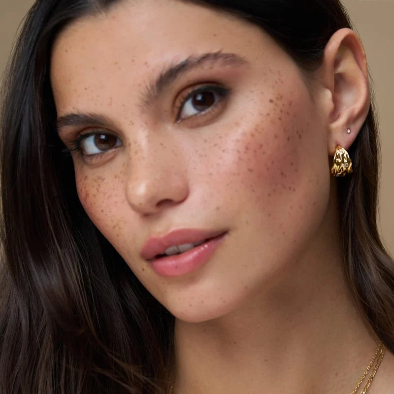 Orelia Gold Molten Tapered Crystal Earrings