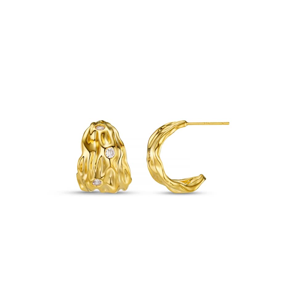 Orelia Gold Molten Tapered Crystal Earrings
