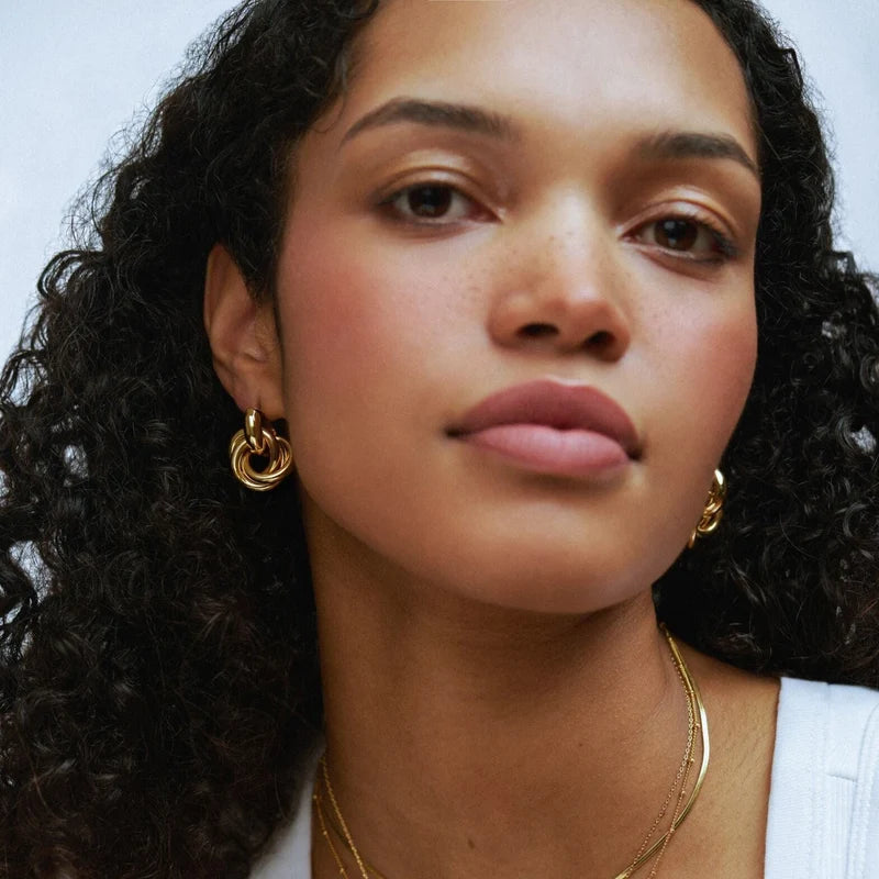 Orelia Gold Statement Interlocking Earrings 18k Gold Plated