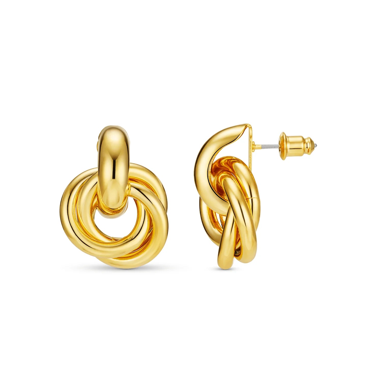 Orelia Gold Statement Interlocking Earrings 18k Gold Plated