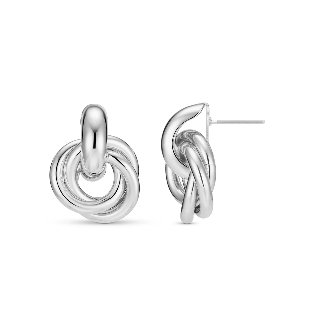 Orelia Silver Statement Interlocking Earrings 925 Sterling Plated