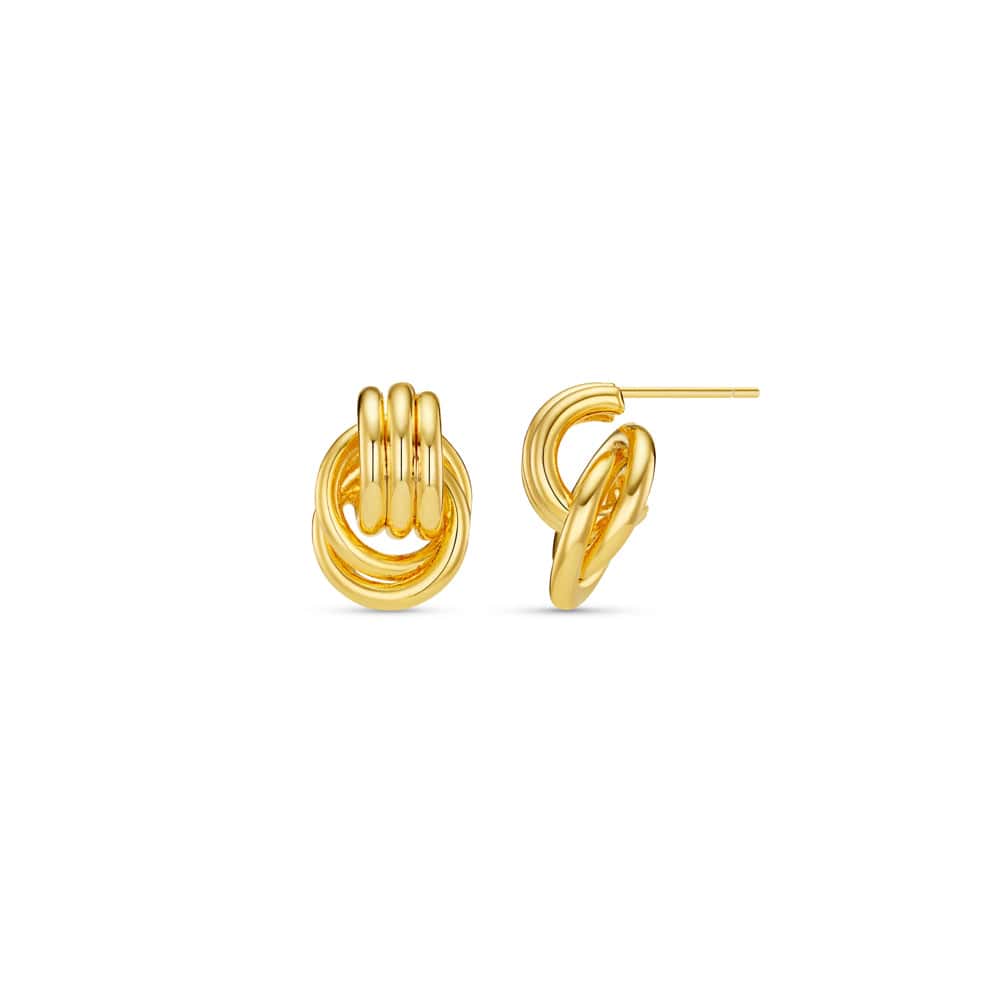 Orelia Gold Mini Interlocking Stud Earrings 18k Gold Plated