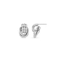 Orelia Silver Mini Interlocking Stud Earrings 925 Sterling Silver Plated